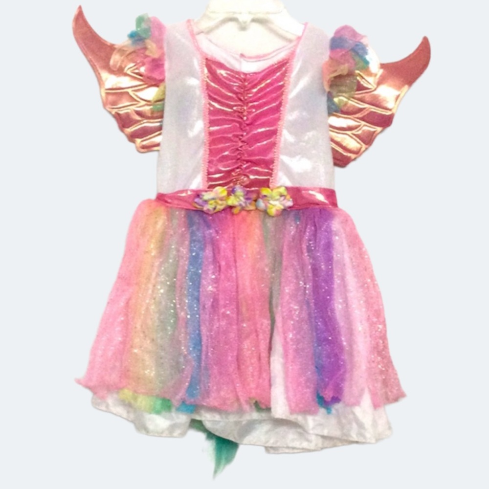🌞 Spirit Halloween pink rainbow unicorn or fairy costume girl size 2T-4T